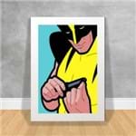 Quadro Decorativo Wolverine Lixando Unhas Vida Secreta dos Super Heróis 36 Branca