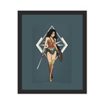Quadro Decorativo Wonder Woman com Vidro e Moldura