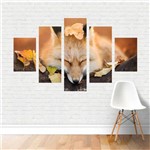 Quadro em Tela Canvas Raposa Dormindo Fox Árvore 110x65