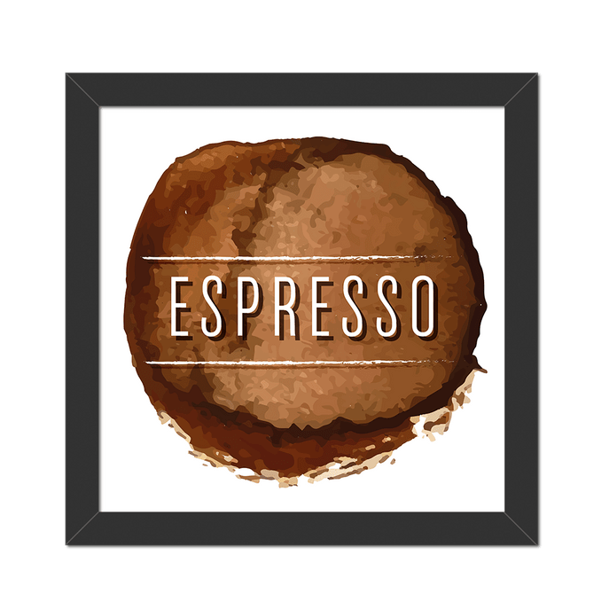 Quadro Espresso Moldura Preta Lisa - 20X20cm-sv