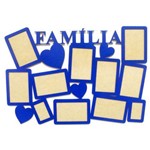 Quadro Família + Porta Retrato + Decoração + Azul