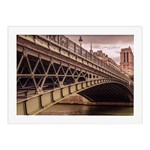 Quadro Foto Paris Ponte Moldura Branca 22x32cm