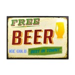 Quadro Free Beer Cerveja Decorativo Moldura Churrasco Bar