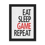 Quadro Gamer Eat Sleep Game Repeat