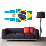 Quadro Impresso Brasil e Argentina 160x80