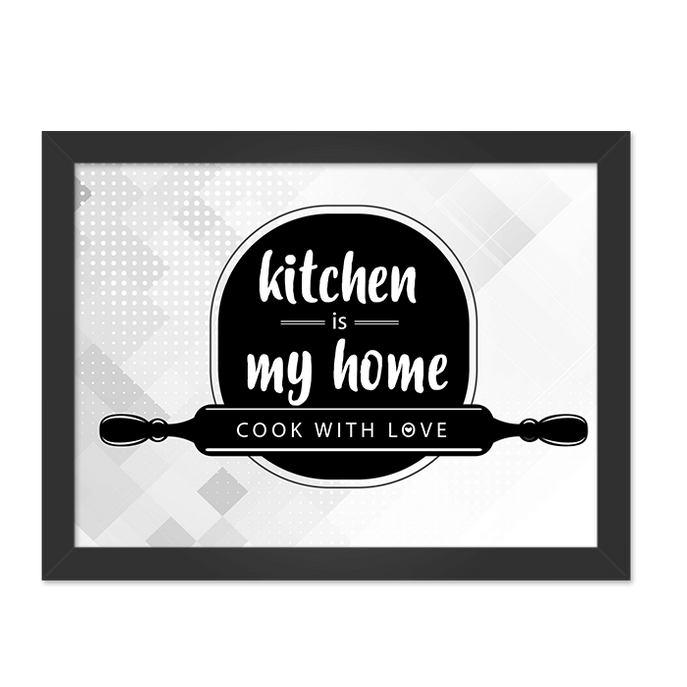 Quadro Kitchen Is My Home Moldura Preta Lisa - 30x20 Cm-sv