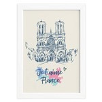 Quadro Paris Notre Dame Moldura Branca 22x32cm