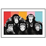 Quadro Placa Decorativa - Expressoes Macacos