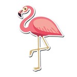 Quadro Placa Decorativa Formato - Flamingo