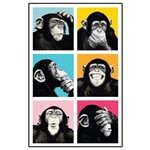 Quadro Placa Decorativa - Macacos Pop Art