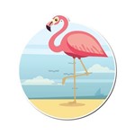 Quadro Placa Decorativa Redonda - Flamingo