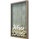 Quadro Porta Rolhas de Vinho Wine Tasting 17x27x4cm Natural - Kapos