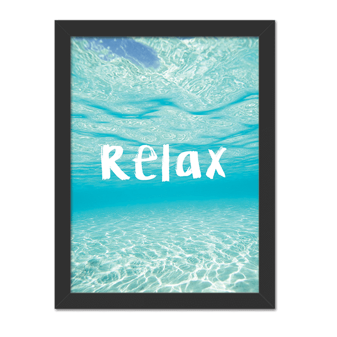Quadro Relax Ocean Moldura Preta Lisa - 30x20 Cm-sv