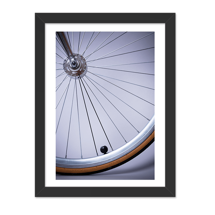 Quadro Roda de Bicicleta Moldura Preta Lisa 30x20cm-sv
