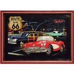 Quadro Route 66 Corvette Vermelho 39x54x3cm - Oldway