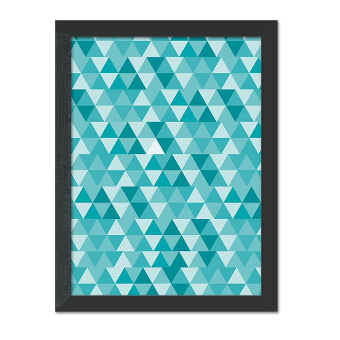 Quadro Triângulos Tiffany Moldura Preta Lisa - 30x20 Cm-sv