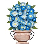 Quadro Vazado Vaso de Flores (74 X 65)cm