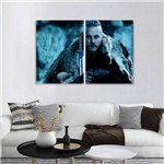 Quadro Vikings Ragnar Lothbrok King Decorativo em Tecido 2 P
