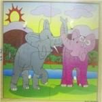 Quebra - Cabeca com Pinos Modelo Elefantes com 4 Pcs 3092