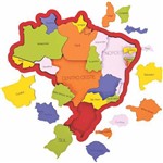 Quebra Cabeça Madeira Mapa do Brasil Cidades e Regiões