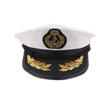 Quepe Marinheiro Infantil Branco Dourado Festa Náutica Marinha Independencia