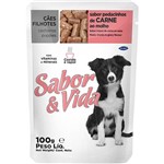 Ração Sabor & Vida para Cães Filhotes Carne Sachê 100g