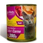 Ração Úmida Le Pets Patê Sabor Carne para Gatos Adultos 280g