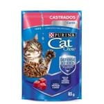 Ração Úmida Purina Cat Chow para Gatos Castrados Sabor Carne ao Molho 85g