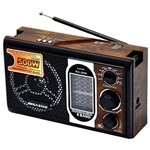Rádio Portatil Am/fm Megastar Rx-39w com 8 Bandas/USB/leitor de Cartão Sd Bivolt - Preto