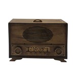 Rádio Antigo de Mesa Decorativo Casa Mdf 18x25cm Cor Marroom