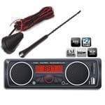 Rádio Mp3 Usb Player Automotivo com Alto-falantes Integrados com Antena Longa Kit1396 Celta