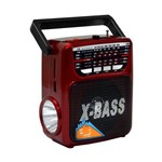 Rádio Portátil Fm/am/sw Megastar Rx-802bt com Bluetooth/USB/lanterna - Vermelho