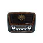 Radio Portátil Vintage Recarregavel Usb/fm Bluetooth Marrom