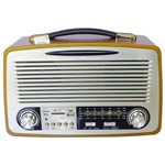Rádio Retrô Vintage Am Fm Sw Bluetoooth Recarregavel USB Mp3 EL-1700