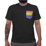 Rainbow - Camiseta Clássica com Bolso Masculina