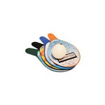 Raquetes e Bolinha de Ping Pong Colorido com Adesivo - Pacote com 3 Unidades