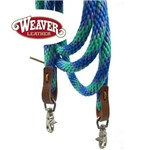 Redea para Cavalo Weaver Leather Importado em Nylon com Mosquetão Azul Roxo e Verde