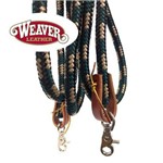 Redea para Cavalo Weaver Leather Importado em Nylon com Mosquetão Bege Verde Escuro e Preto