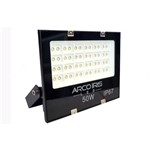 Refletor Micro LED de 50W Branco Frio Holofote Multifocal - Preto