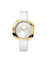 Relógio Calvin Klein Pulseira de Couro Branco