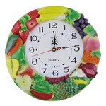 Relógio de Cozinha em Resina com Frutas Tropicais