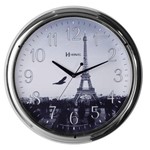 Relógio de Parede 40cm Silencioso Cromado Herweg 660057S