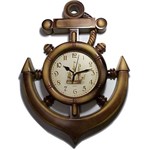 Relógio de Parede Âncora, Náutico Motivo Madeira Quartz Winc
