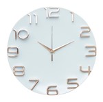 Relógio de Parede Branco e Cobre 30,5cm Detached Urban