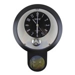 Relógio de Parede com Pêndulo Medidor Temperatura e Umidade