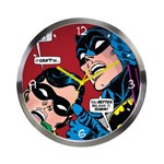 Relógio de Parede de Metal - Dc Comics - Batman e Robin Olhando para Cima - Metrópole
