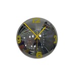 Relógio de Parede Decorativo Espelhado Cor Amarelo 28x28x10