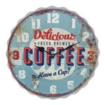 Relógio de Parede Delicious Coffee Bottle em Metal - 31x31 Cm