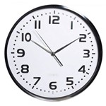Relógio de Parede em Metal Branco e Preto Ø35cm