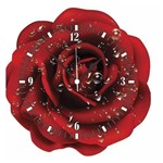 Relógio de Parede Flores Rosa Verão Decoração Rosa Vermelha